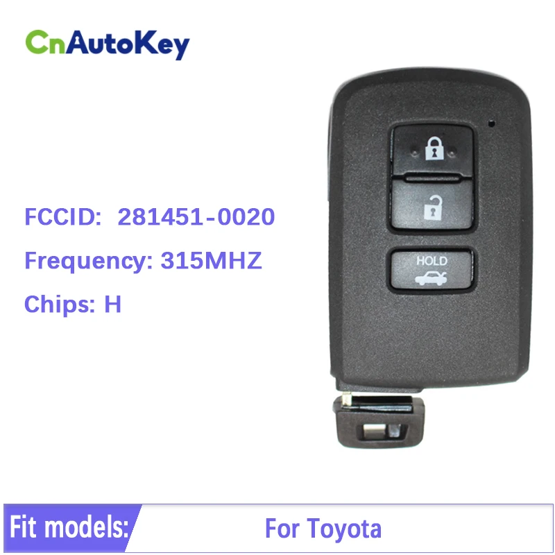 

CN007148 Board Number 281451-0020 For Toyota Corolla Smart Remote Key 3 Button With 312/315/434MHz FCC: HYQ14FBA