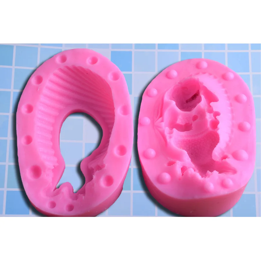 Mermaid turning sugar silica gel mold DIY chocolate baking cake decoration hand soap clay mold