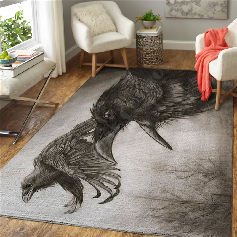 Viking Tattoo Eagle 3D Printed Carpet Mat for Living Room Doormat Flannel Print Bedroom Non-slip Floor Rug 07