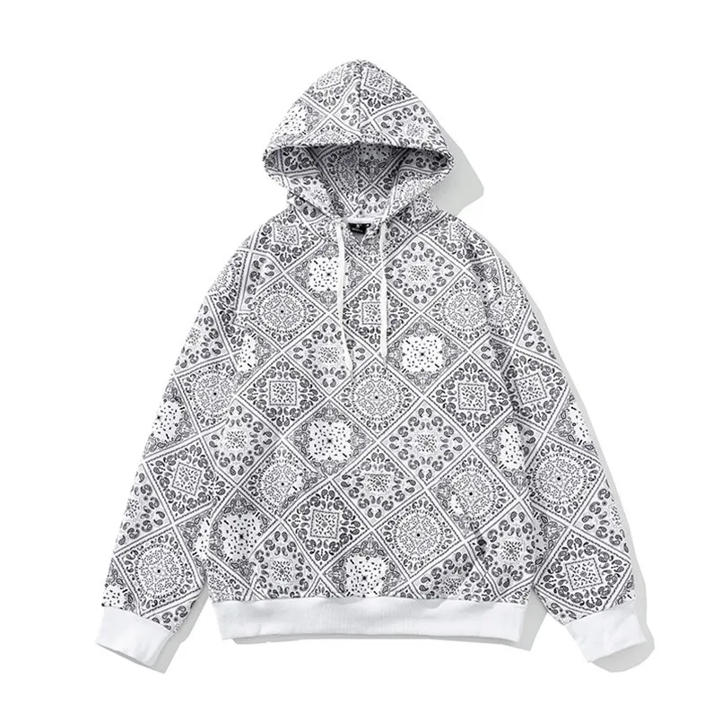 Hooded Fleece Sweatshirts Men Women Bandana Knitted Hoodie Girls Hip Hop Kanye West Harajuku Male Clothes Winter Sweat Shirt