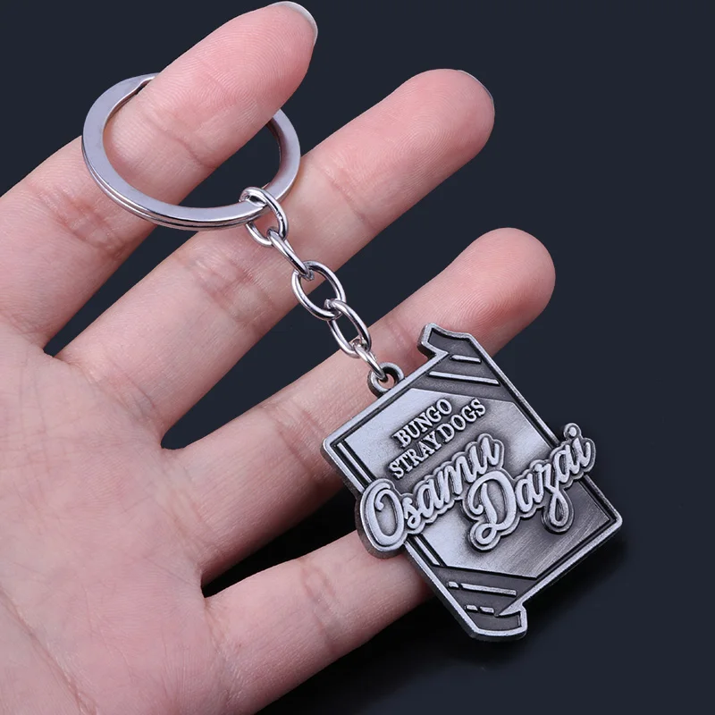 RJ Hot Japan Anime Bungo Stray Dogs Keychains Osamu Dazai Chuuya Nakajima Badge Keyring Men Car Key Holder Party Gift Jewelry