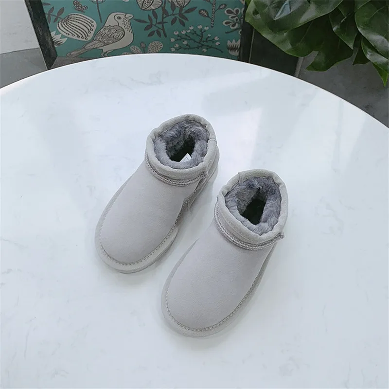 High Quality Boys Girls Ankle Boots 2022 Children Australia Classic Style Snow Boots Winter Warm Leather Flats Warterproof Shoe