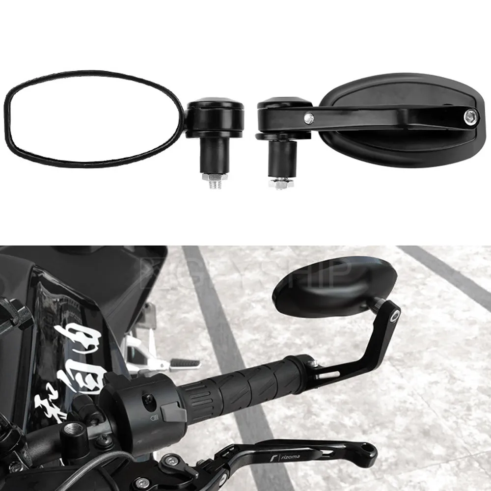 Universal Motorcycle Side Mirrors Whole Aluminum Motocross Back Side Convex Mirror Carbon Fiber Scooter E-Bike Rearview Mirrors