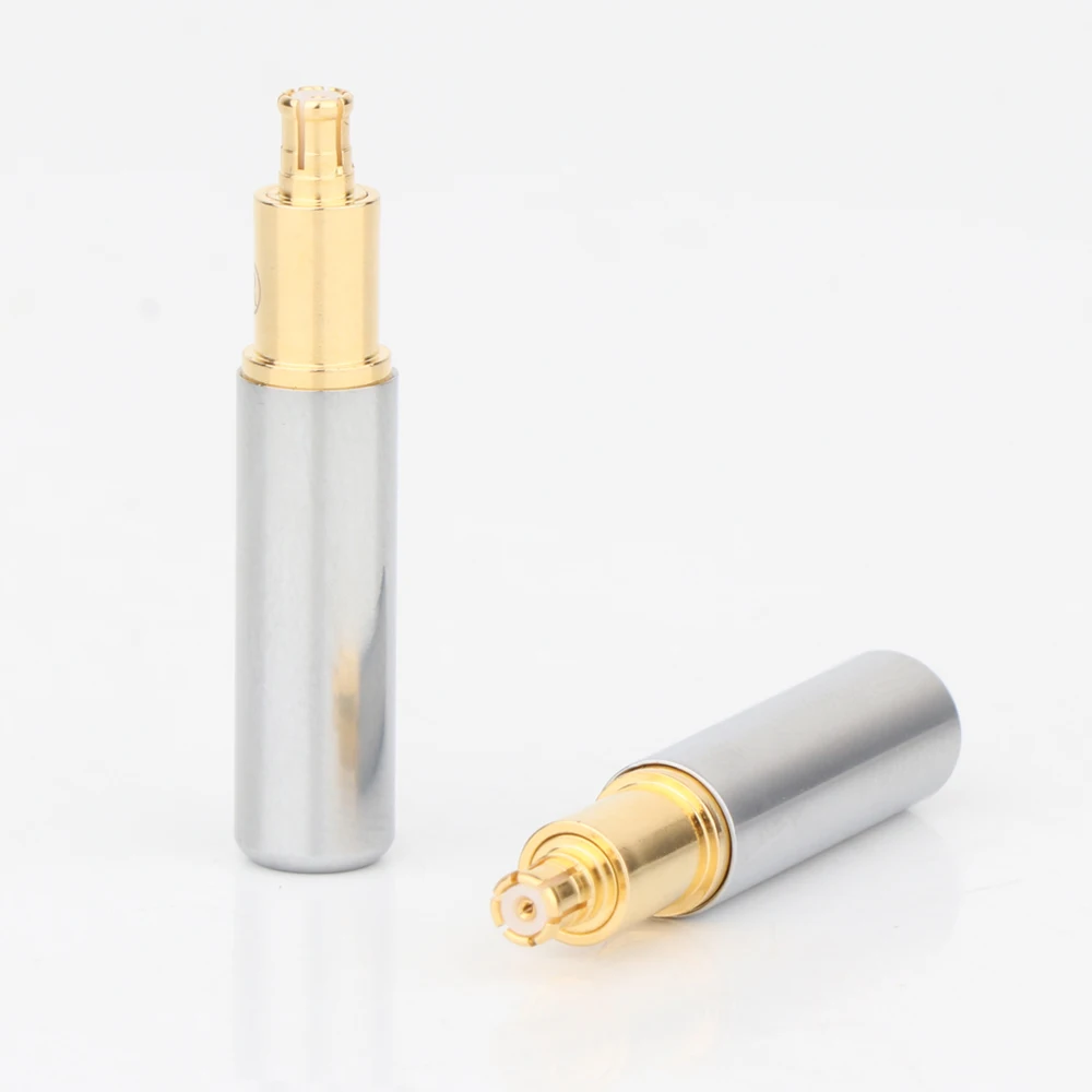 One Pair Gold Plated Brass Pin Headphone Plug  Jack For DIY TH-ADX5000 ATH MSR7b 770H 990H A2DC AP200