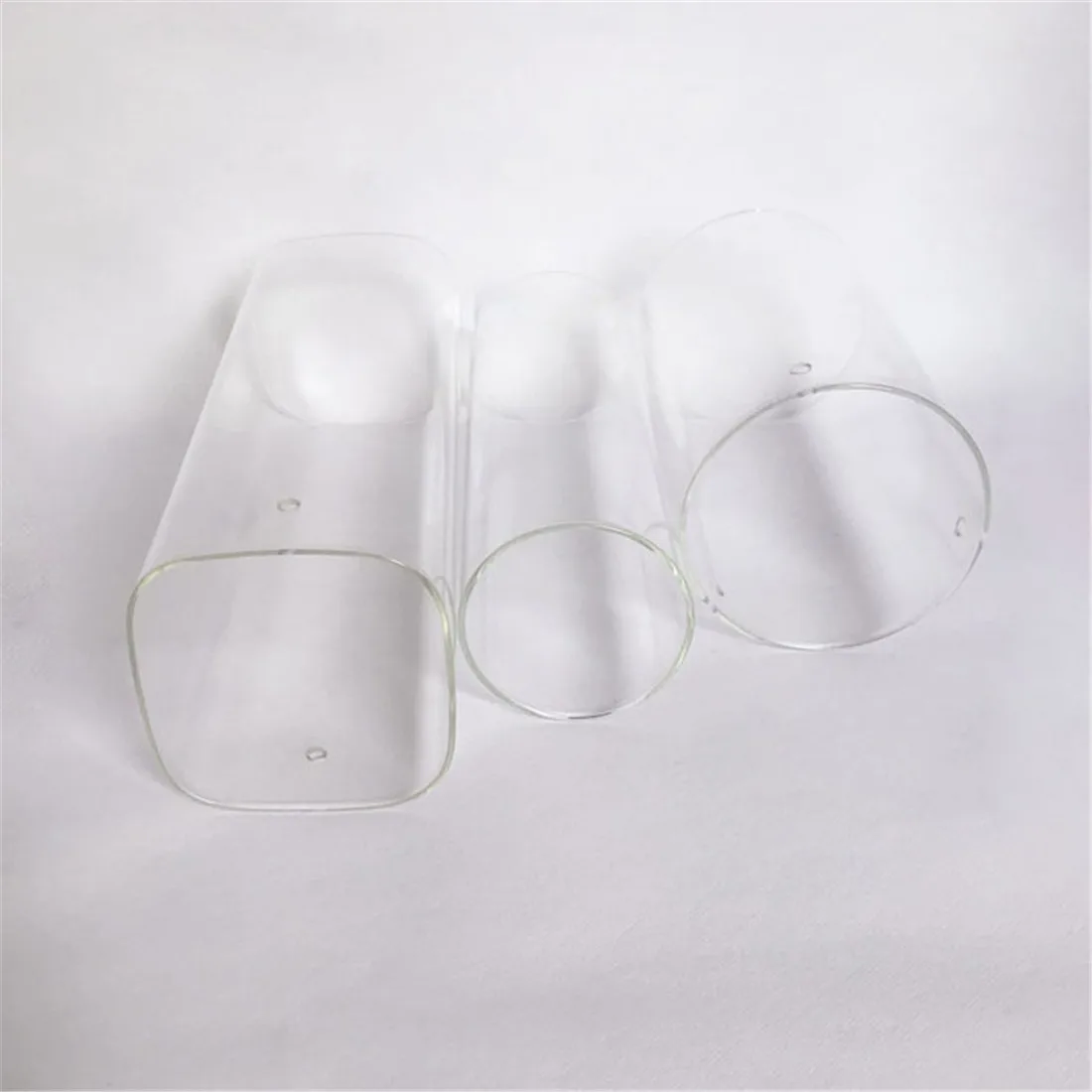 Abat-jour en verre transparent à tube long pour pièces d\'éclairage, remplacement d\'abat-jour à intervalles carrés clairs pour lampe ci-après