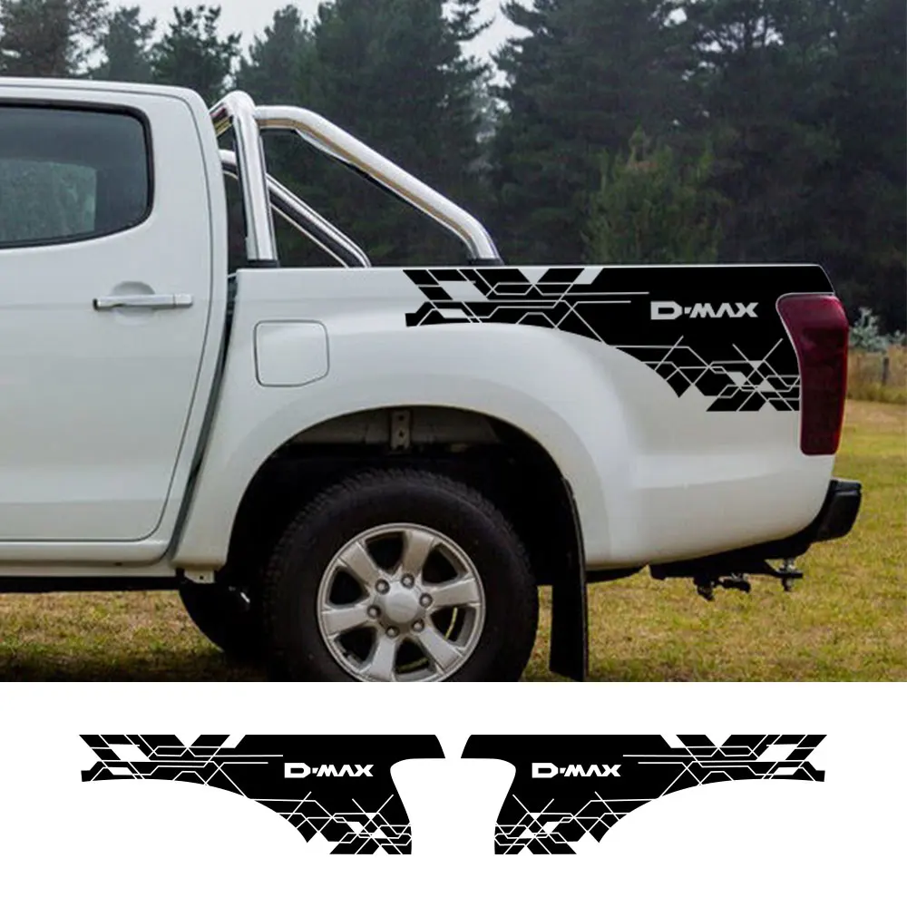 Pickup Trunk Bed Container Side Stickers For Isuzu Dmax D Max Truck Graphics Decor Cover Car Vinyl Decal Auto Tuning Accessories