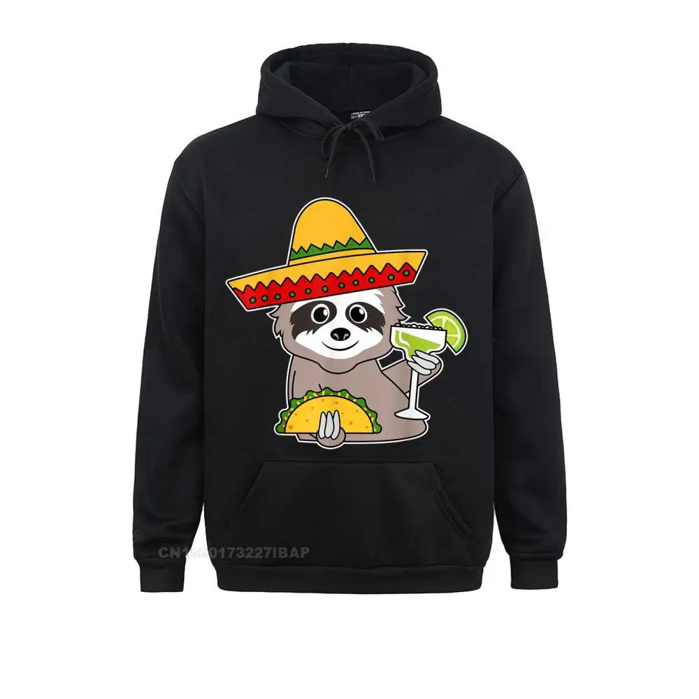 Sloth Drinking Margarita Cinco De Mayo Party Shirt Tee Hoodies Hoods Fall Retro 3D Style Long Sleeve Women Sweatshirts Hip Hop