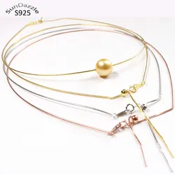 Genuine Real Pure Solid 925 Sterling Silver Necklace Gold Snake Chain With Silicone Bead Women DIY Necklaces Jewelry Making