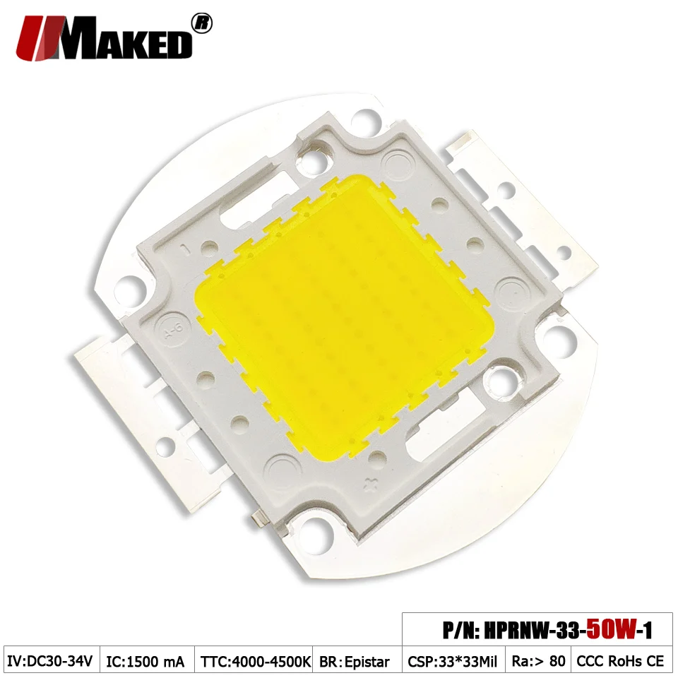 High Power LED Chips Light Beads 1 3 5 10 20 30 50 100W Natural White 4000K-4500K COB Diode SMD Chip  For Floodlight SpotLights