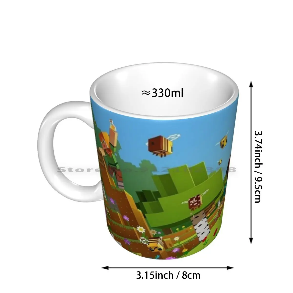 Field Of Bees Ceramic Mugs Coffee Cups Milk Tea Mug Facemask Facemasks Video Game Video Game Video Games Game Gamer Game Art