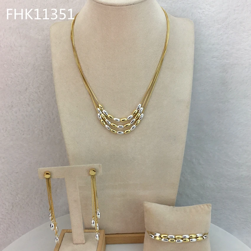 

Yuminglai Dubai Fine Jewelry Simple Design Ladies Jewellery Sets FHK11351