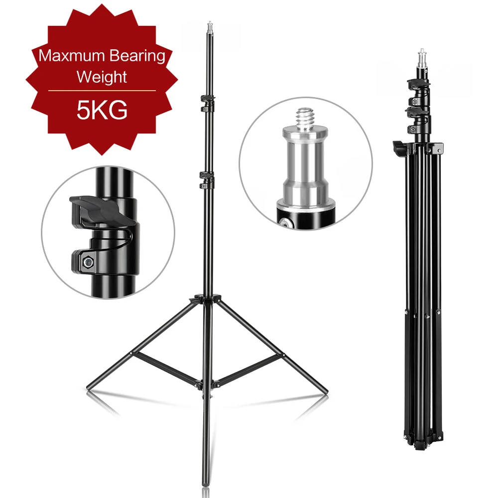 2.4-3.2M Tripod for Phone Mobilephone Selfie Stick Adjustable Light Stand 1/4 Screw Head Photo Studio Flashes Photograph Softbox