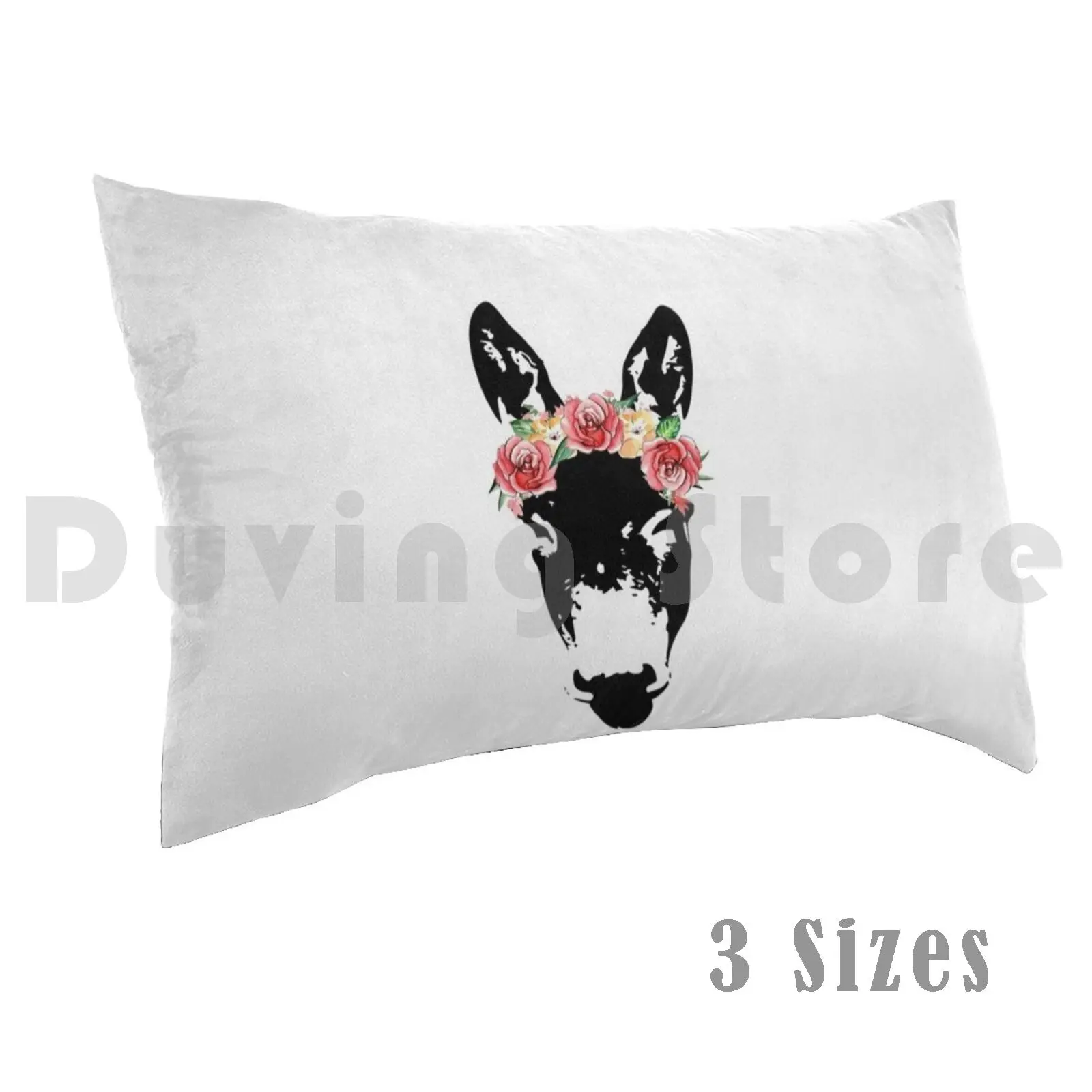 Donkey Wearing A Floral Headband , Donkey Gifts Pillow Case 20*30 Inch Donkey Donkey Donkey Donkey Donkey