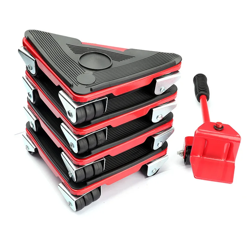 5pcs Triangle Iron Moving Artifact Movable Universal Wheel Moving Tool Portable Heavy Object Moving Tool