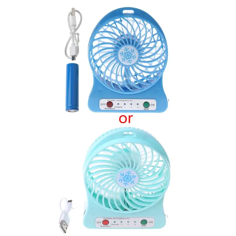 Draagbare Outdoor Led Licht Fan Luchtkoeler Mini Desk Usb Ventilator Met 18650 Batterij