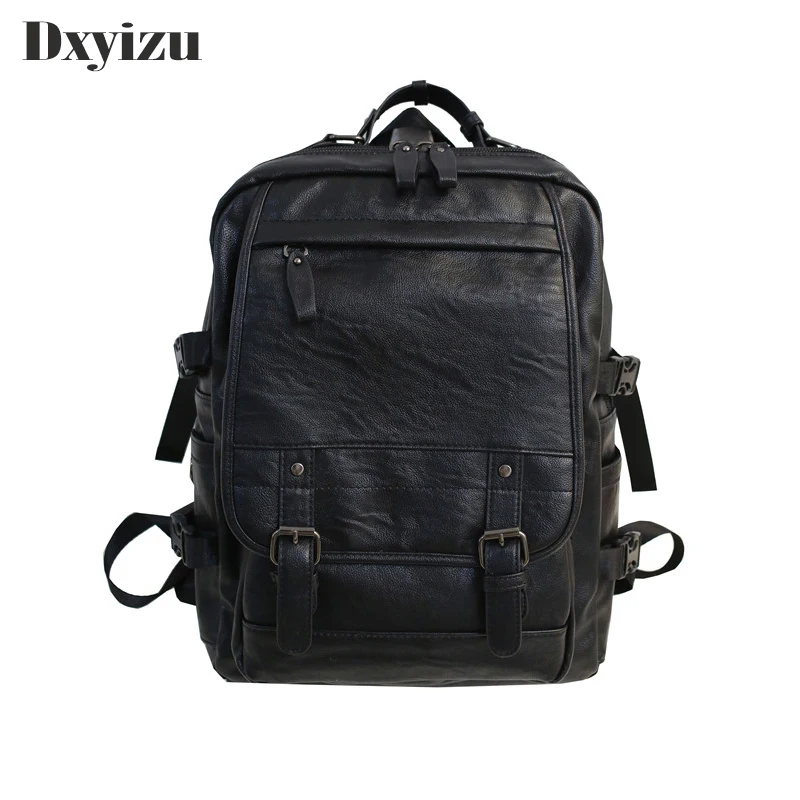 Backpack Men\'s Mochila Masculina Men Fashion Trend Large Capacity Youth Leisure Black Travel Leather Computer Bag Men\'s