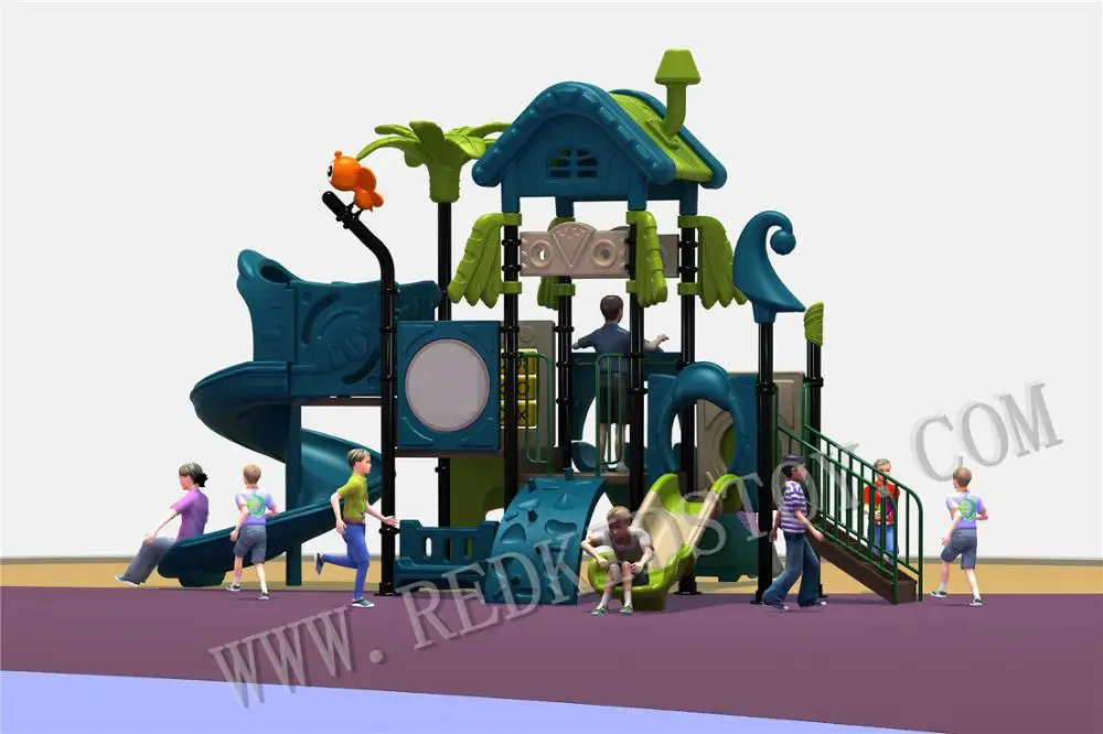 CE Approved Tree House Themed Outdoor Playground Equipment HZ-2018SWE002