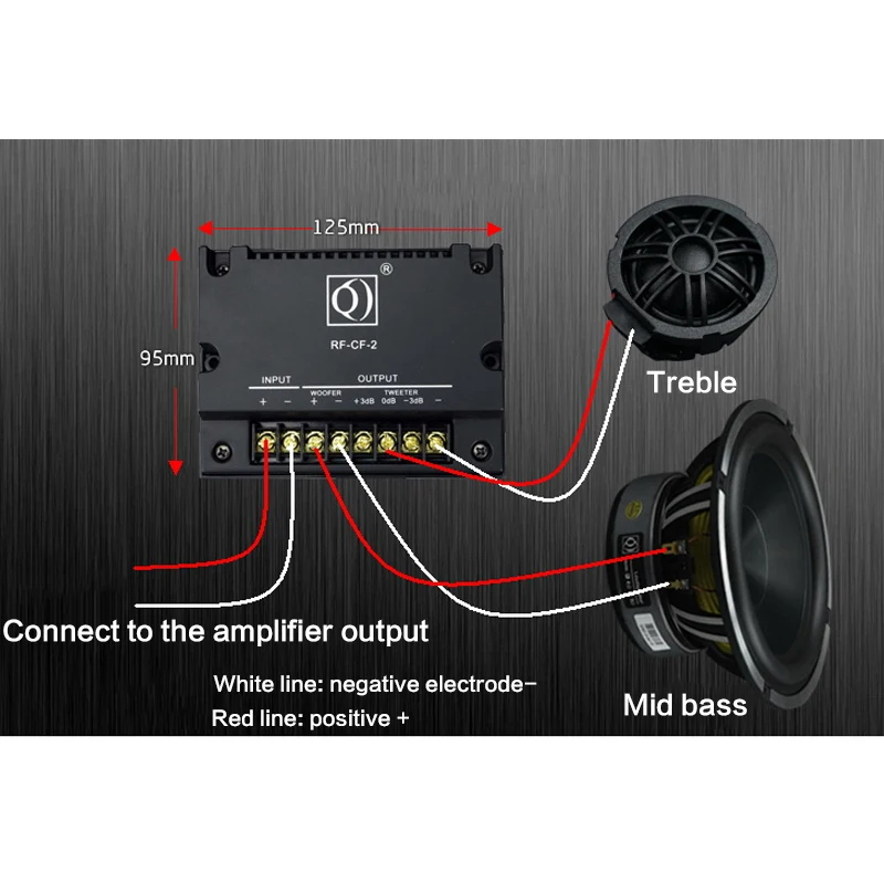 ครอสโอเวอร์2ความถี่ Divider DIY รถครอสโอเวอร์ HiFi สูงกลางต่ำรถ Crossover 35Hz-22KHz