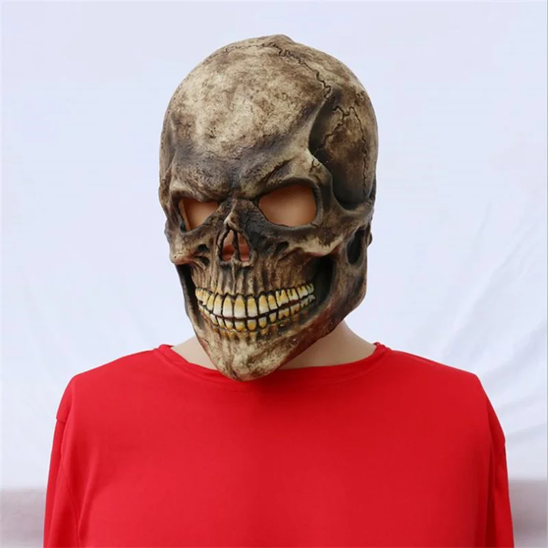 New Funny Realistic Horror Killer Skull Mask Cosplay Scary Skeleton Latex Masks Helmet Halloween Party Costume Props