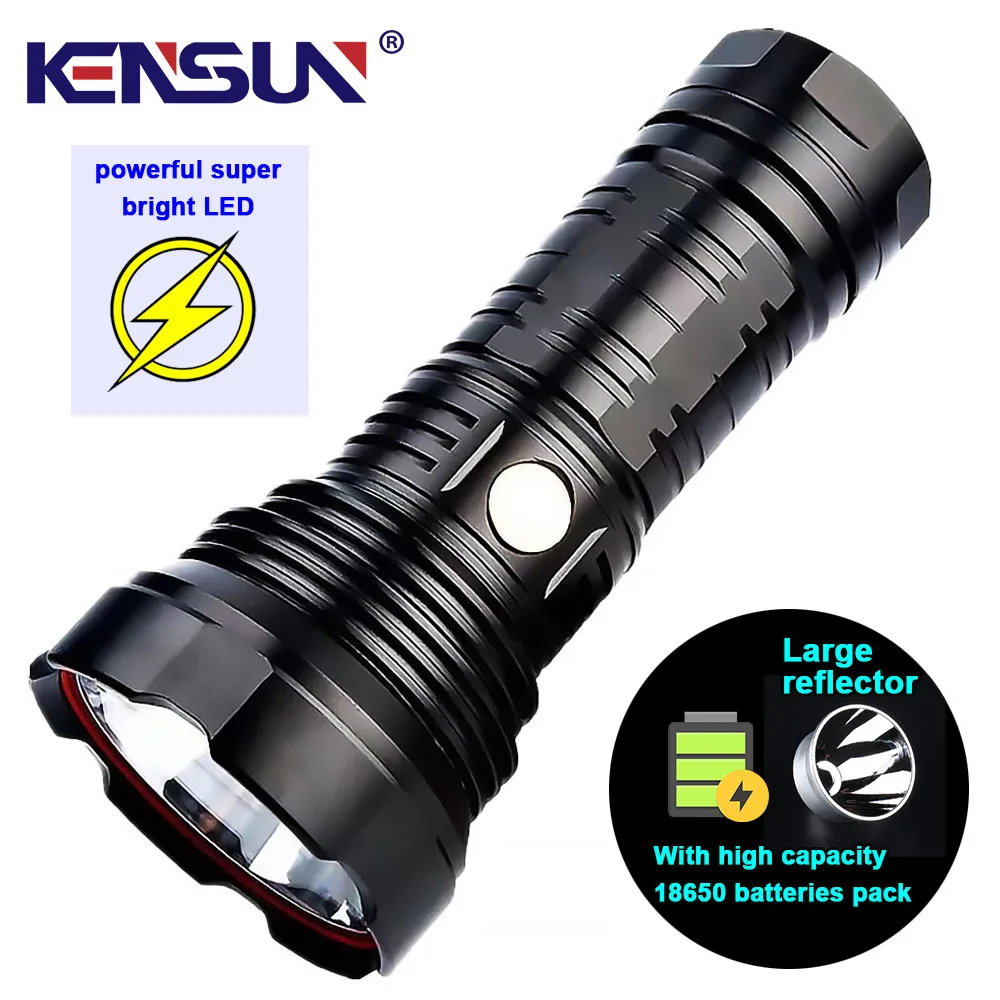 Powerful Flashlight Super Bright Long Range lighting Torch Waterproof Type C Usb Rechargeable Hand Lantern For Outdoors Hunting