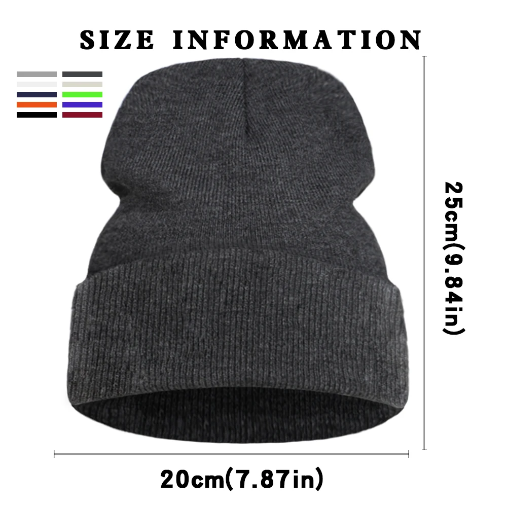 Hat French Bulldog Quote Men\'S Knitted Hats Beanie Balaclava Winter Retro Streetwear Warm Bonnets For Women Cap