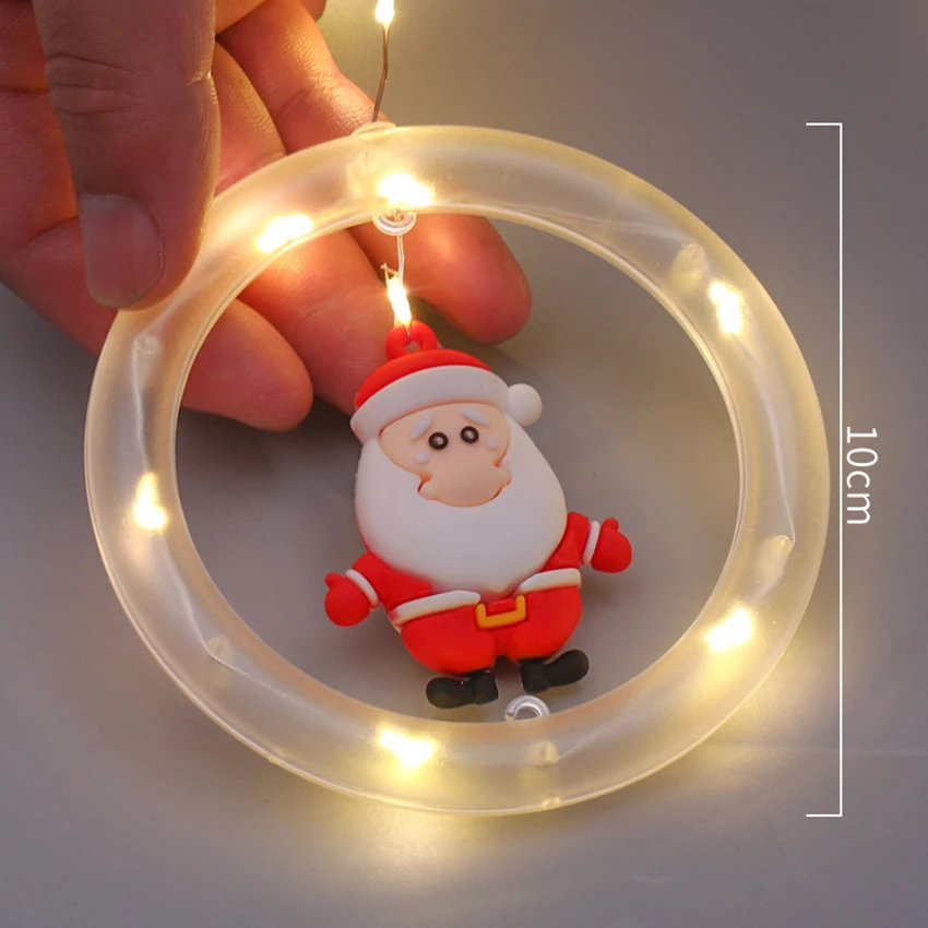 LED Christmas babbo natale String Light, 3 metri di luci per tende da finestra con modalità lampeggiante, decorazione matrimonio di natale, festa