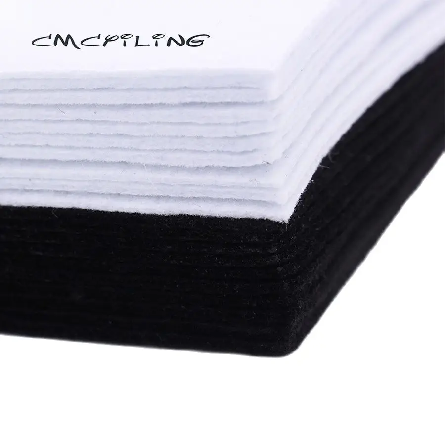 CMCYILING 10Pcs/Set 20*30cm White Black Felt 2 MM Thickness Polyester Cloth For DIY Sewing Crafts Scrapbook Felt Sheet Fabric