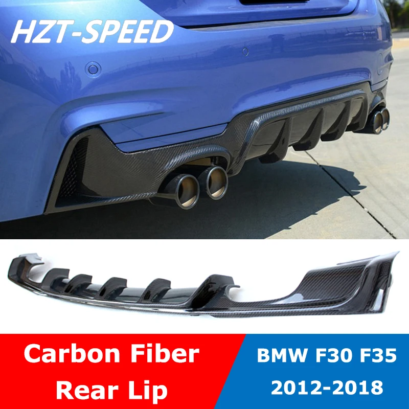 F30 MP Style Carbon Fiber Bilateral Four Out Rear Shovel Bumper Lip Diffuser F35 For BMW 3 Series MT Car Body Kit 2012-2018