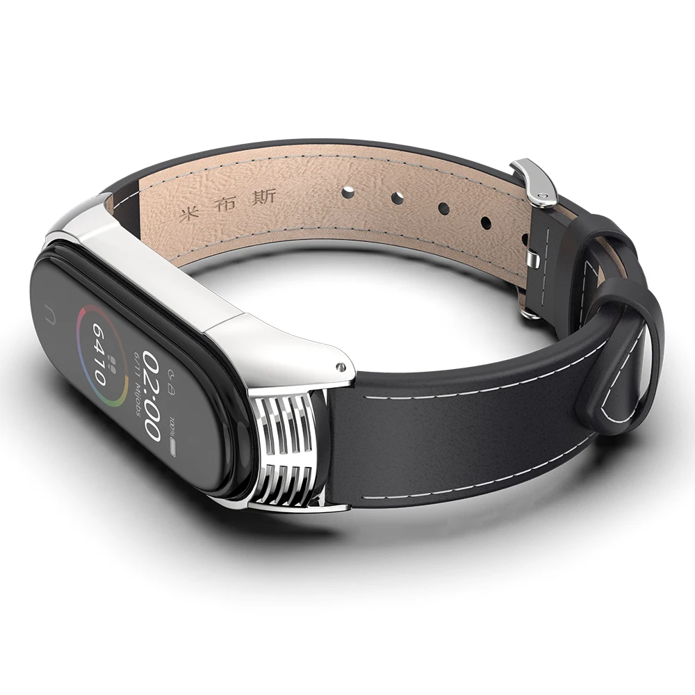 Ремешок из натуральной кожи для Mi Band 4, мягкий воздухопроницаемый браслет для Mi Band 3 4 5 6