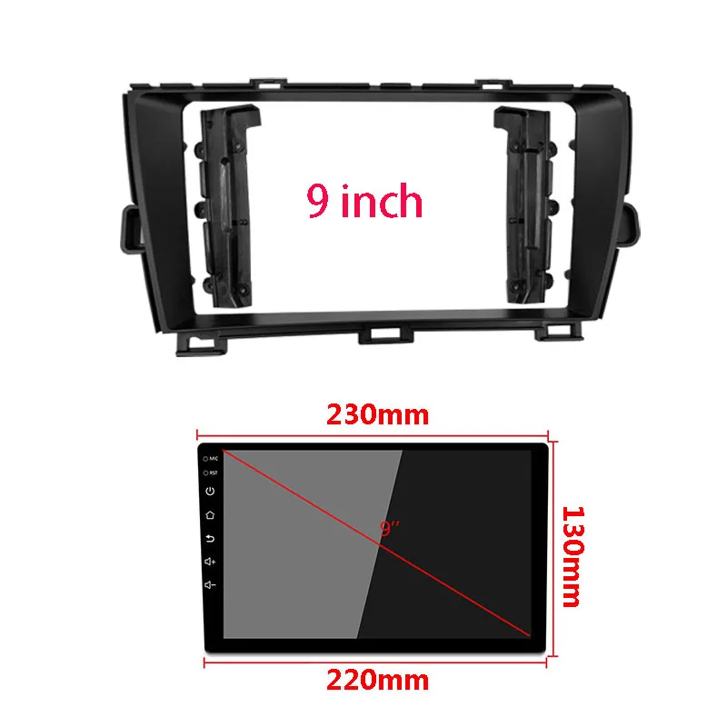 2 Din Car Radio Frame Kit For TOYOTA Prius 2009-2016 Auto Stereo ABS Plastic Panel Mounting Bezel Faceplate Fascia