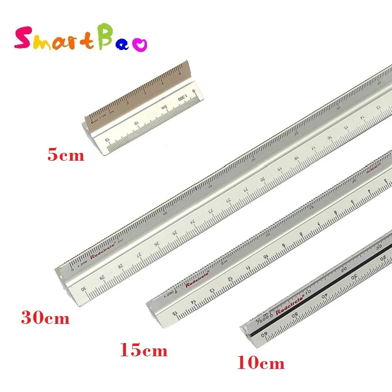 15cm 30cm Aluminum Triangular Scale Ruler Professional Measuring Kit Metal Regua Desenho for Architectural and Engineering