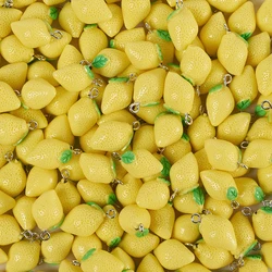 10pcs Yellow Lemon Resin Pendants Findings Fruit Resin Pendant Charms For Earring Necklace DIY Fashion Jewelry Accessories