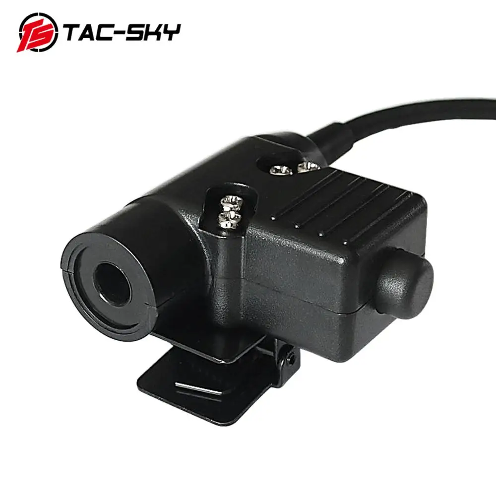 TS TAC-SKY Adaptador PTT tático U94 PTT kenwood plug para rádios Baofeng UV5R UV82 e fone de ouvido tático