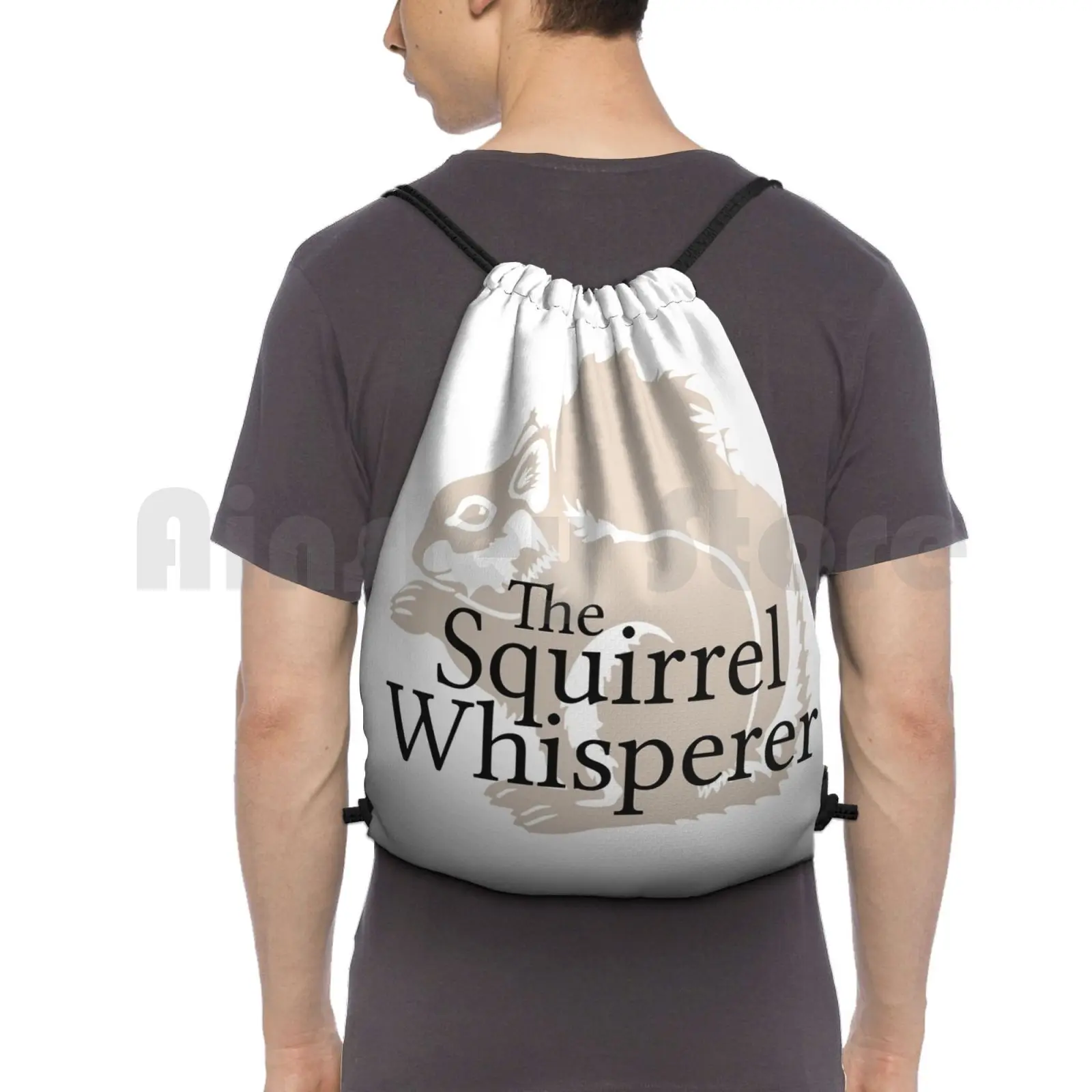 

The Squirrel Whisperer Backpack Drawstring Bag Riding Climbing Gym Bag Squirrel Whisperer Whisper Rodent Squirel Squirell