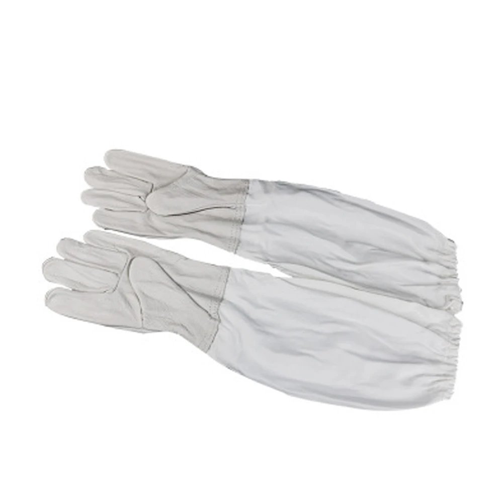 

Beekeeping Gloves Protective Long Sleeves Breathable Sheepskin And Cloth For Anti Bee Apiculture Beekeeping Ventilated Gloves