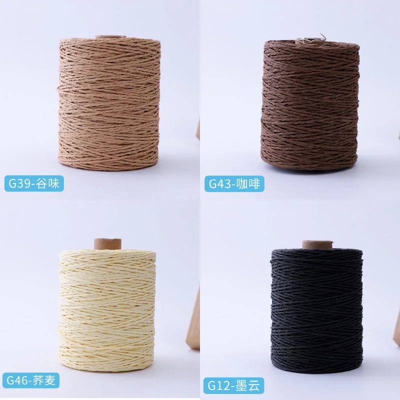 Raffia Yarn for Knitting, Paper Straw Rope, Thread for Weaving, Handmade Hat Basket, Handcrafts, Tricots, DIY Material Rug