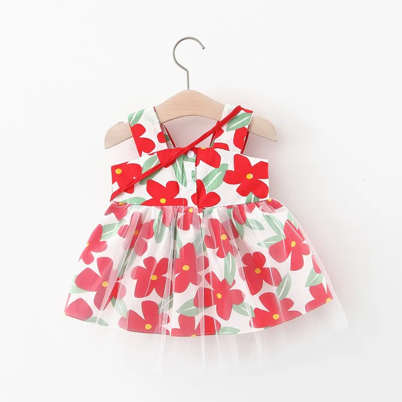 Babzapleume Zomer Baby Meisje Kleding Set Kleine Prinses Jurk Mode Bloemen Katoen Mesh Leuke Jurken + Tas Pasgeboren Kleding 014