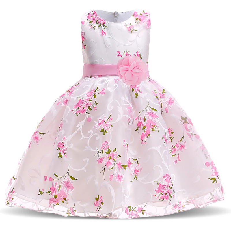 Abiti estivi per bambini per ragazze abbigliamento Flower Toddler Girl Dress Pink Birthday Princess Dress Party abito da sposa 2 3 anni