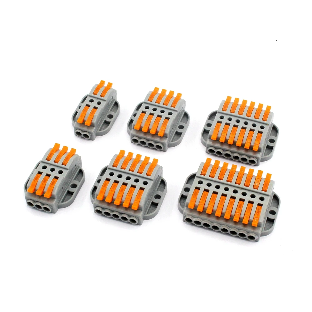 LED Light Wire Connector Fixed Type Push-on Terminal Block Cage Spring Universal Fast Wiring Clip Copper-aluminum Butt Plug