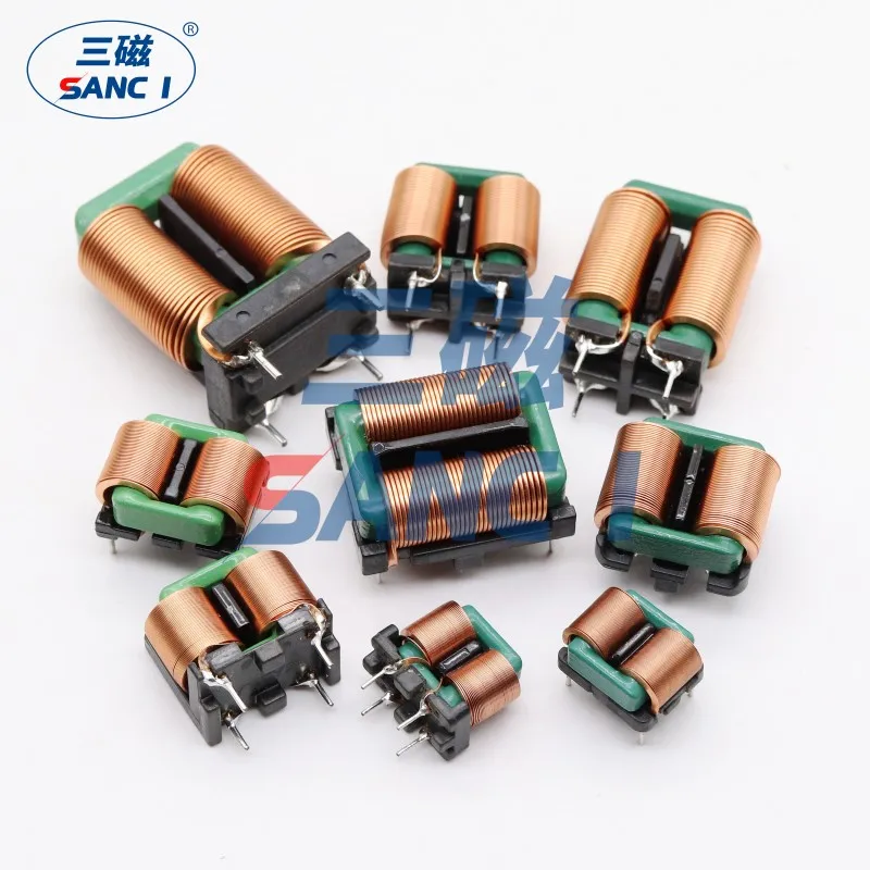 Common Mode Inductance 10mH High Current Flat Copper Wire Filter EMI Straight Pin Magnetic Toroidal Coil