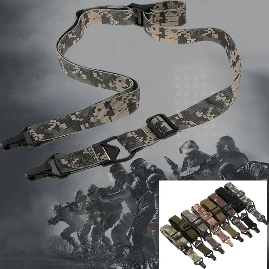 

MS3 Gun Sling Tactical Rifles Carry 2 Points Sling Adjustable Length Multi Mission Nylon Shoulder Strap Airsoft Gun Belt Rope