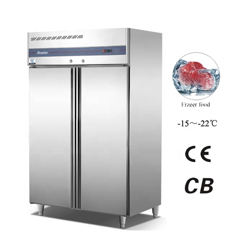 Stainless Steel Deep Freezer Refrigerator Refrigeration Equipment Commercial Freezers Vertical Display Fridges for Store