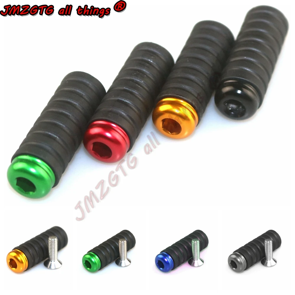 CNC Universal Motorcycle Bike Footrests Rubber+Aluminum alloy Footpegs Foot Rest Pegs Rear Pedals Set Accessories