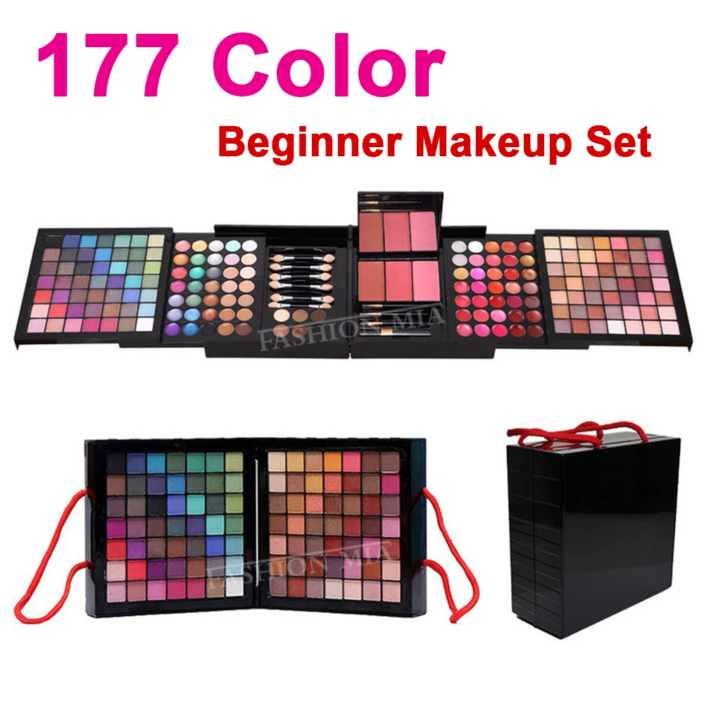 177 Color Beginner Makeup Set Box With Mirror Makeup Kit For Women Combination Kit Eyeshadow Lipstick Set Lips Blush Foundation