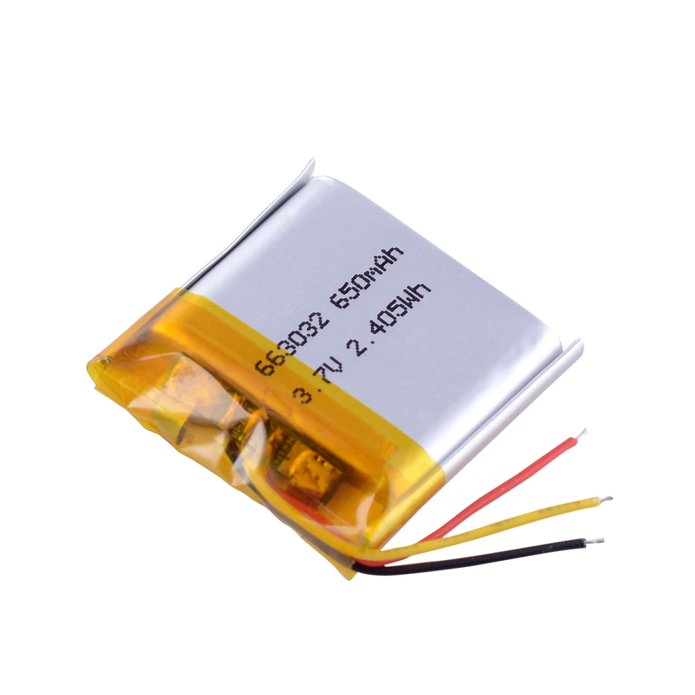 663032 650mAh Li-ion Polymer Battery Replacement Cell For Toy GPS MP3 MP4 PDA Smart Watch 3.7v Li-polymer Lithium Batteries