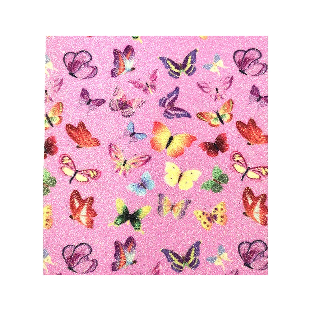 10pcs/Set PU Printed Leathere Fabric PINK Rainbow Butterfly Glitter Candy DIY Bag Bows Earring Widget Case Decor Making A5