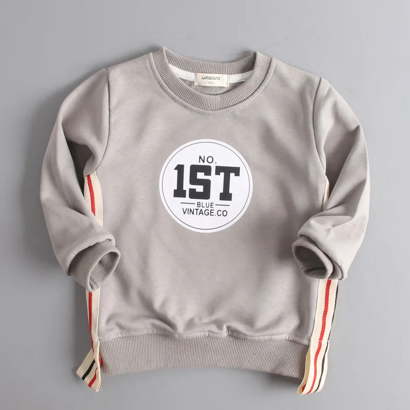 Children Cotton Letters Long Sleeves Sports Sweaters Boys Babies  Tops T-Shirt Kids Clothes