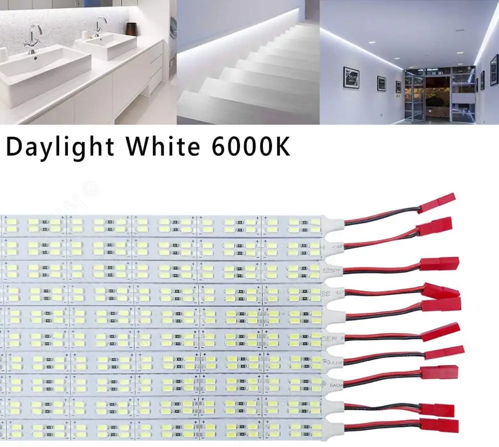 

DC12V 0.5M Rigid Hard LED Strip Light SMD5630 Double Row 72LED Super Bright Led Bar Home Light Aluminum 10pcs