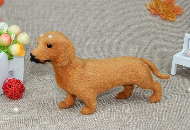 lifelike toy brown dachshund about 23x12cm hard model,polyethylene&furs standing dog,home decoration birthday gift b0275