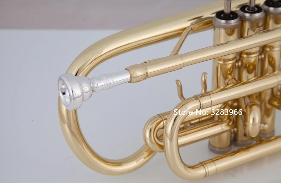 High Quality Bach Golden Bb Cornet Trumpet Brass With Case And Mouthpiece Musical Instruments